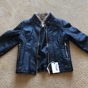 Black leather jacket. Girls size M